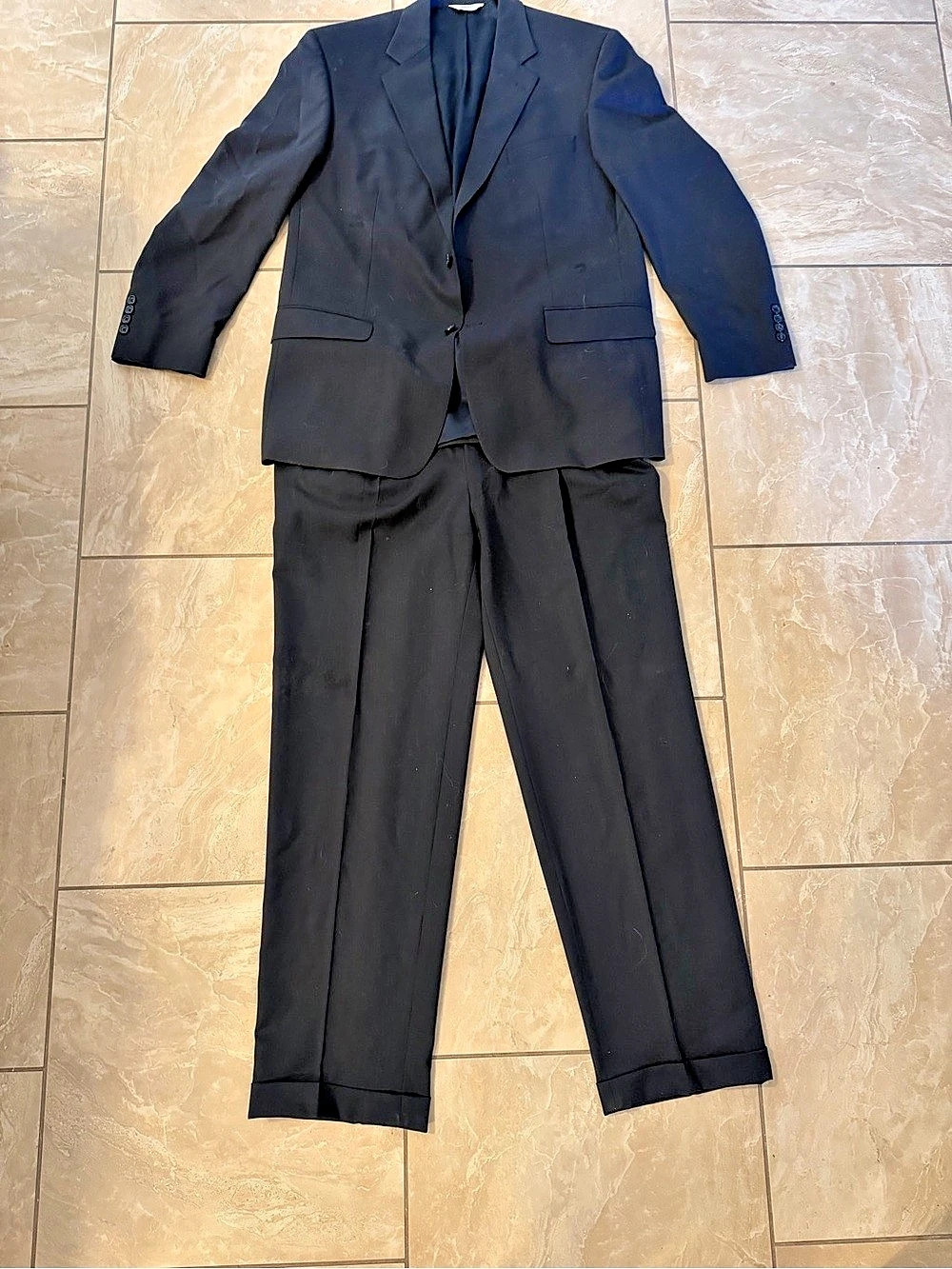 Joseph & Feiss Comfort Stretch Men's Wool Suit Black40 42 Regular / 36 Waist